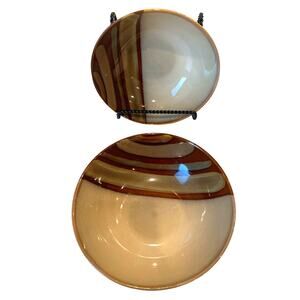 Sango Avanti Brown  Cereal Soup Bowls 4722 Set of 4 Glazed Stoneware